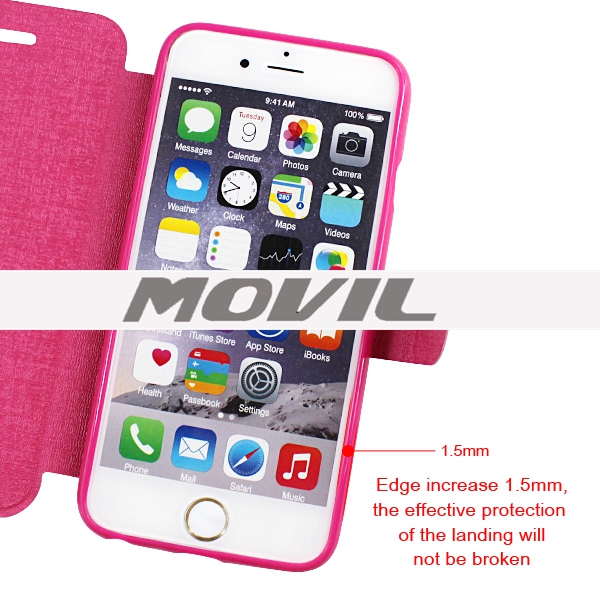 NP-2566 3D Funda de cuero PU para Apple iPhone 6-14